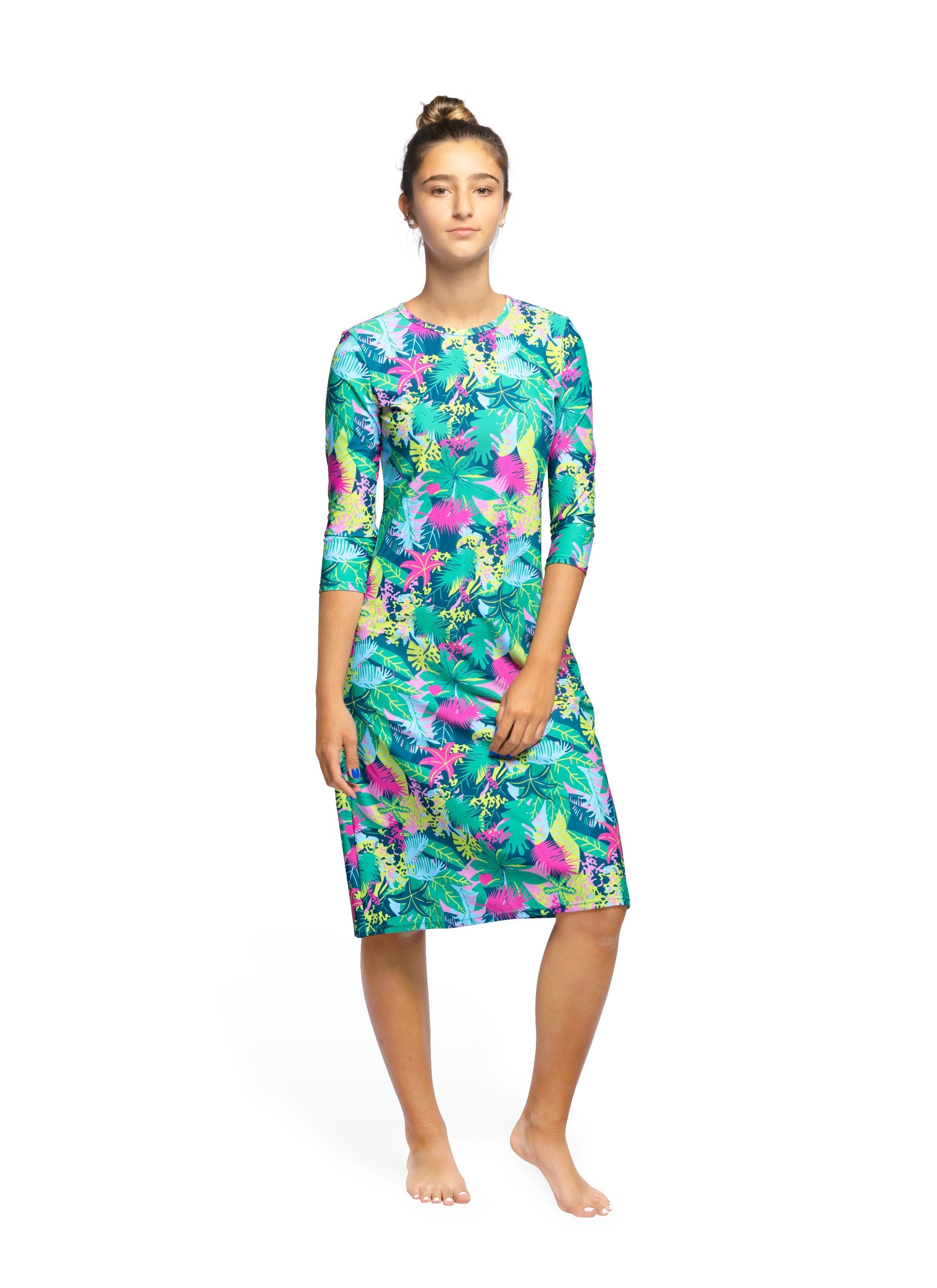 Woman Modest Tznius 3/4 Sleeves Athletic Swimdress Beach Cover up UPF Shira Dress Woman Modest Tznius 3/4 Sleeves Athletic Swimdress Beach Cover up UPF Shira Dress