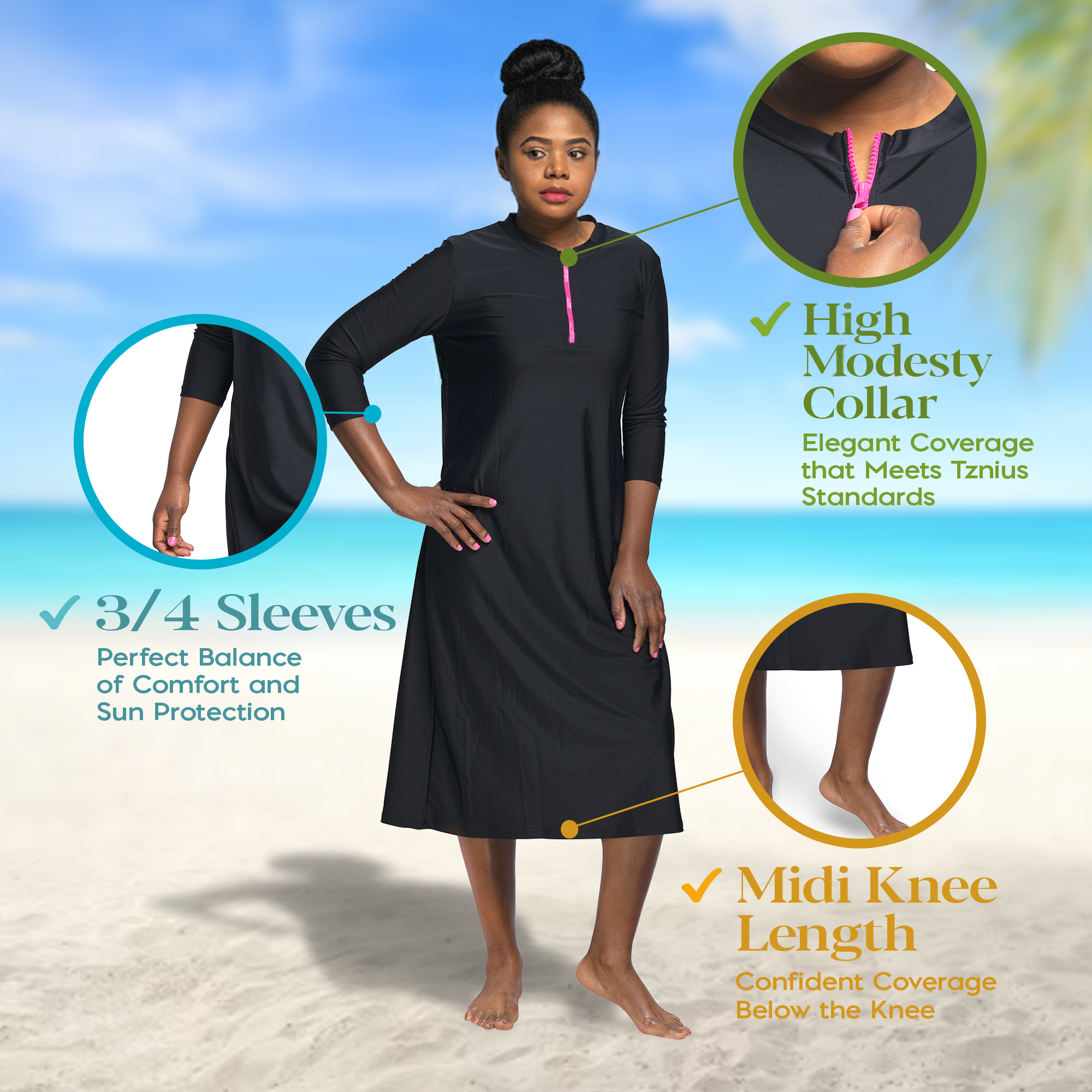 beach dress for women modest Ladies Swim Dress/ Cover Up Style 2601 XL Deep Turquoise