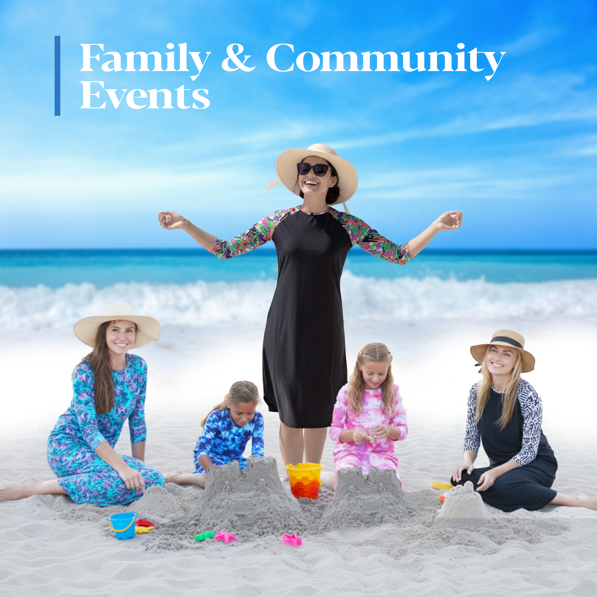 Woman Modest Tznius 3/4 Raglan Sleeve Athletic Swimdress Beach Cover up UPF 50+ Sun Protection (Aruba in Black / Color Splash Sleeves)