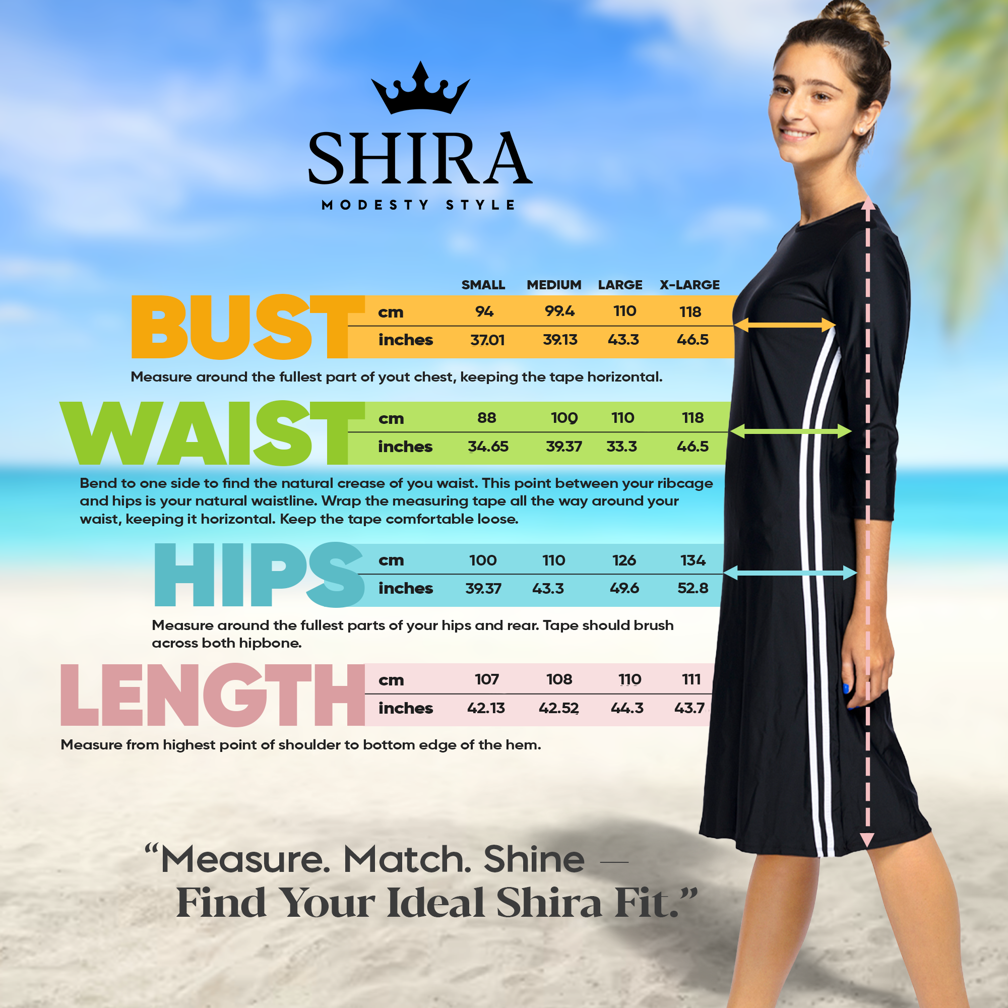 Woman Modest Tznius 3/4 Sleeve Athletic Swimdress Beach Cover up UPF 50+ Sun Protection (Reef in Black / White)